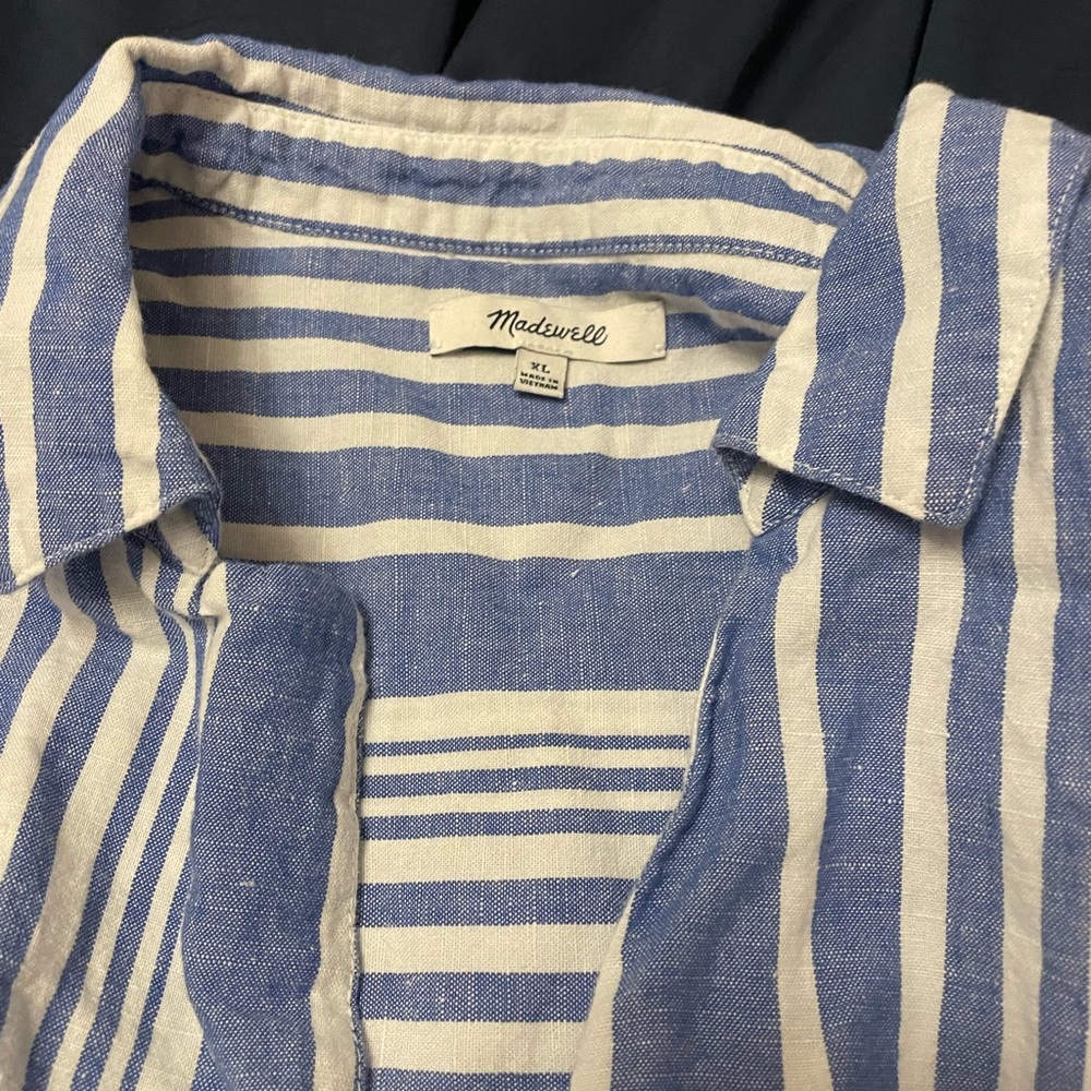 Madewell Courier Short Sleeve Button Back Blouse